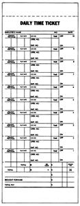 M-1508-A/B - Daily Time & Job Tickets Perm. Adhesive (JT-10)