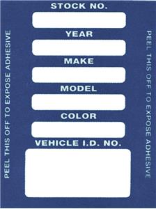 M-V-1110-BLUE - STOCK NUMBER DECALS BLUE